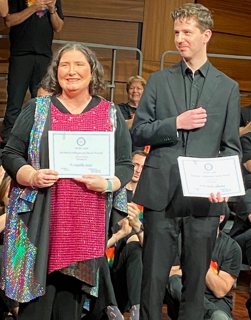 L-R: Joanne Oosterhoff (A Cappella West), Daniel van der Moezel (UWA Choral Collective)